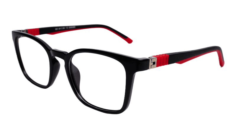 Soigné Kids&Teens Square Spectacle Frame-Black&Red.(6-13)Y-Unisex
