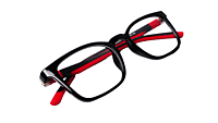 Soigné Kids&Teens Square Spectacle Frame-Black&Red.(6-13)Y-Unisex