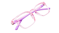 Soigné Kids Small Square Spectacle Frame.Pink&Purple(6-13)Y-Girl