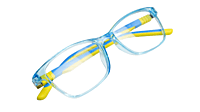 Soigné Kids Rectangular Spectacle Frame.Blue&Yellow.(5-12)Y-Unisex