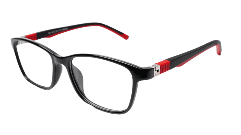 Soigné Kids Rectangular Spectacle Frame.Black&Red Color.(5-12)Y-Unisex