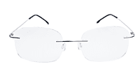 Soigné Unisex Square Rimless Spectacle Frame.Silver Soigné Unisex Square Rimless Spectacle Frame.Silver