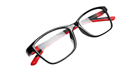 Soigné Kids Rectangular Spectacle Frame.Black&Red Color.(5-12)Y-Unisex