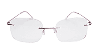 Soigné Female Square Rimless Spectacle Frame.Pink