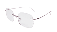 Soigné Female Square Rimless Spectacle Frame.Pink