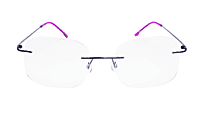 Soigné Female Square Rimless Spectacle Frame.Pink&Black