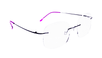 Soigné Female Square Rimless Spectacle Frame.Pink&Black