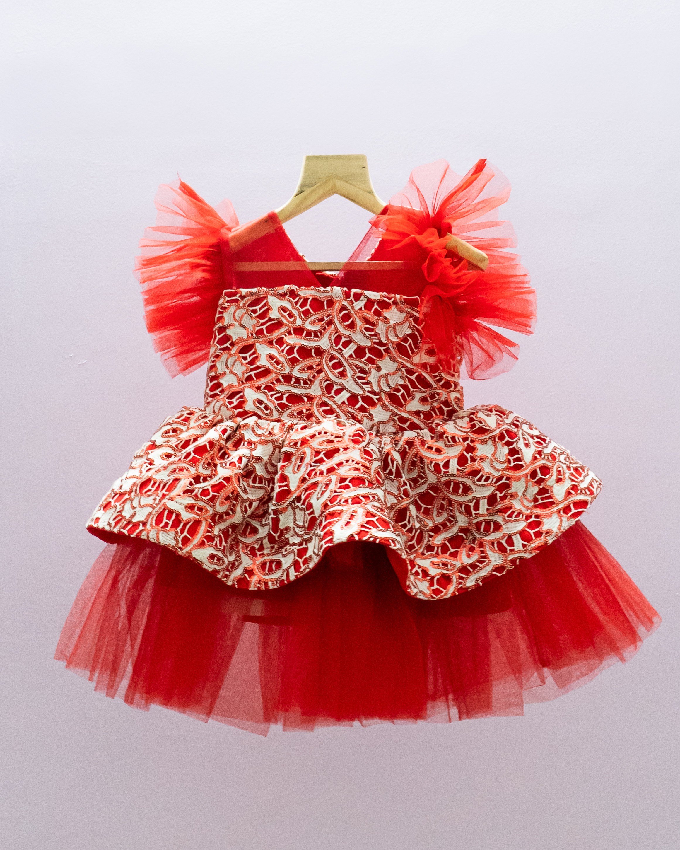 Royal Elegance Mother-Daughter Dress Set with Lace