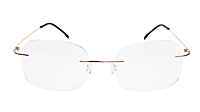 Soigné Unisex Square Rimless Spectacle Frame.Golden