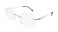 Soigné Unisex Square Rimless Spectacle Frame.Golden