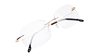 Soigné Unisex Square Rimless Spectacle Frame.Golden