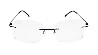 Soigné Unisex Square Rimless Spectacle Frame.Black Soigné Unisex Square Rimless Spectacle Frame.Black