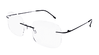 Soigné Unisex Square Rimless Spectacle Frame.Black Soigné Unisex Square Rimless Spectacle Frame.Black