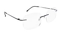 Soigné Unisex Square Rimless Spectacle Frame.Black Soigné Unisex Square Rimless Spectacle Frame.Black