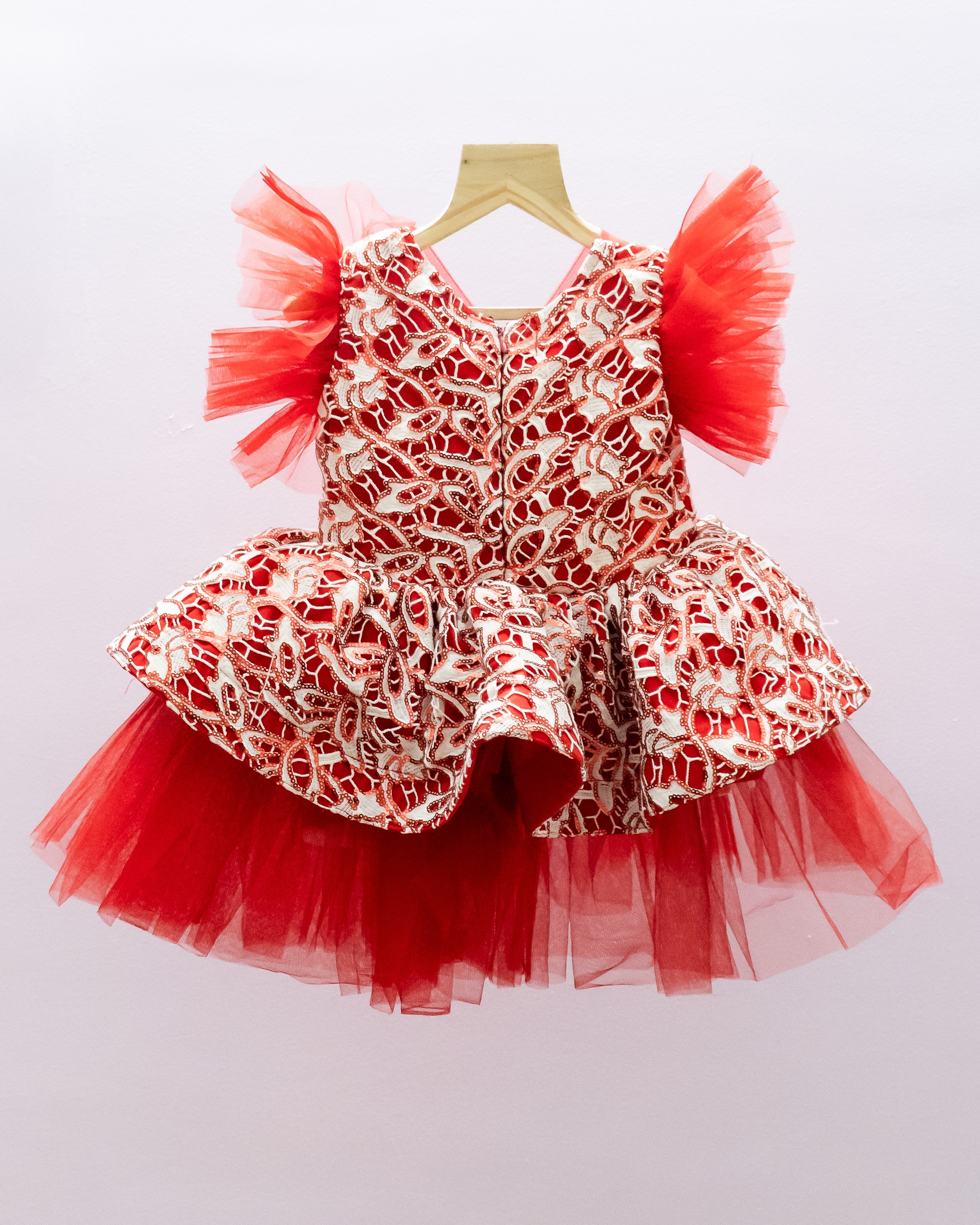 Royal Elegance Mother-Daughter Dress Set with Lace