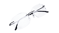 Soigné Unisex Square Rimless Spectacle Frame.Black Soigné Unisex Square Rimless Spectacle Frame.Black