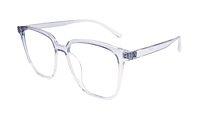 Soigné Unisex Oversized Square Spectacle Frame.Transparent&Blue Soigné Unisex Oversized Square Spectacle Frame.Transparent&Blue