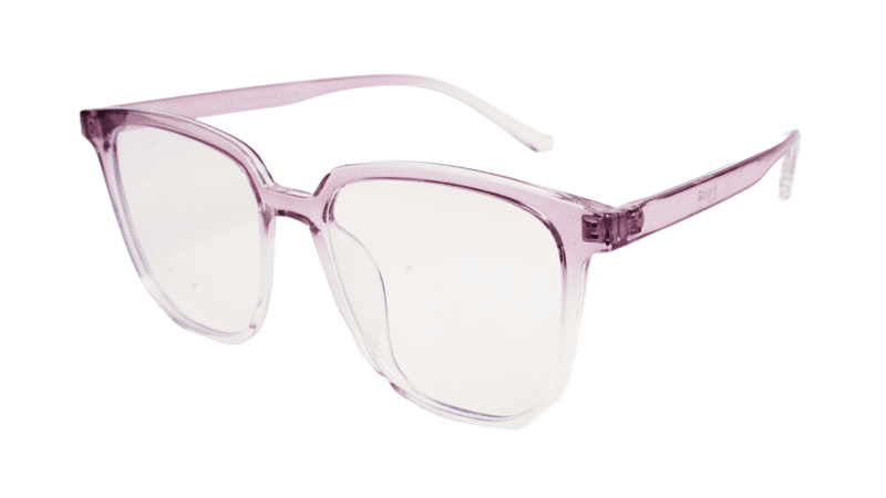 Soigné Female Oversize Square Spectacle Frame.Purple&Transparent