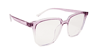 Soigné Female Oversize Square Spectacle Frame.Purple&Transparent