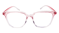 Soigné Female Oversize Square Spectacle Frame.Pink&Transparent