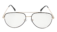 Soigné Unisex Aviator Spectacle Frame.Gold&Black-Medium
