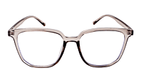Soigné Unisex Oversized Square Spectacle Frame. See Through Gray