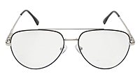 Soigné Unisex Aviator Spectacle Frame.Silver&Black-Medium Soigné Unisex Aviator Spectacle Frame.Silver&Black-Medium