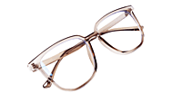 Soigné Unisex Oversized Square Spectacle Frame. See Through Gray