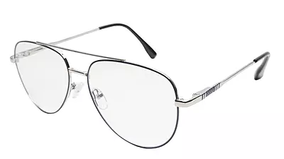 Soigné Unisex Aviator Spectacle Frame.Blue&Silver-Medium