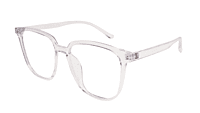 Soigné Unisex Oversized Square Spectacle Frame.Transparent Color