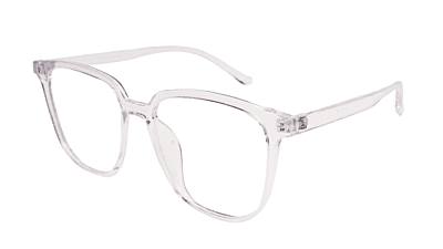 Soigné Unisex Oversized Square Spectacle Frame.Transparent Color