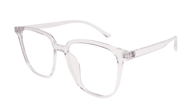 Soigné Unisex Oversized Square Spectacle Frame.Transparent Color