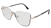 Soigné Female Oversize Square Spectacle Frame.Golden&Black