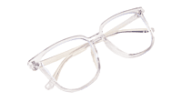 Soigné Unisex Oversized Square Spectacle Frame.Transparent Color
