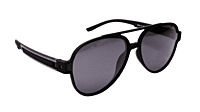 Soigné Unisex Large Aviator Sunglasses.Black&Gray