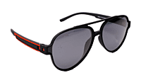 Soigné Unisex Large Aviator Sunglasses.Black&Red