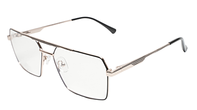 Soigné Unisex Rectangular Spectacle Frame.Gold&Black-Large Soigné Unisex Rectangular Spectacle Frame.Gold&Black-Large