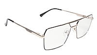 Soigné Unisex Rectangular Spectacle Frame.Gold&Black-Large