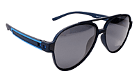 Soigné Unisex Large Aviator Sunglasses.Black&Blue