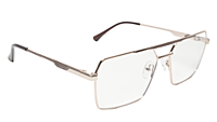 Soigné Unisex Rectangular Spectacle Frame.Gold-Large