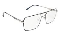 Soigné Unisex Rectangular Spectacle Frame.Silver&Blue-Large