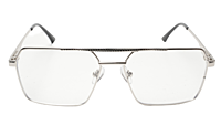 Soigné Unisex Rectangular Spectacle Frame.Silver Frame-Large