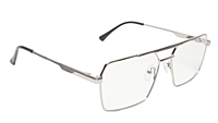Soigné Unisex Rectangular Spectacle Frame.Silver Frame-Large