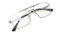 Soigné Unisex Rectangular Spectacle Frame.Silver Frame-Large