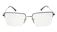 Soigné Unisex Half Rim Rectangular Spectacle Frame.Gold&Black-Medium