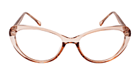 Soigné Female Cat Eye Spectacle Frame.See Through Brown-Large