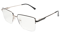 Soigné Unisex Half Rim Rectangular Spectacle Frame.Gold&Black-Medium