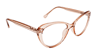 Soigné Female Cat Eye Spectacle Frame.See Through Brown-Large
