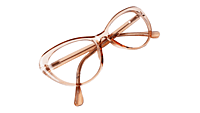 Soigné Female Cat Eye Spectacle Frame.See Through Brown-Large