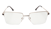 Soigné Unisex Half Rim Rectangular Spectacle Frame.Gold&Brown-Medium